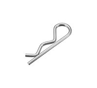 sourcing map Pasadores de clip Alambre de acero al carbono de 2,5 mm Longitud de 45 mm Remolque en forma de R Cotter Tractor Cortacésped Sujetador Hardware Tono plateado 20 piezas
