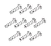 sourcing map Pasadores de Horquilla de Un Solo Orificio 3x10mm, 10Pcs Pasador de Bisagra de Cabeza Plana de Acero Inoxidable 304