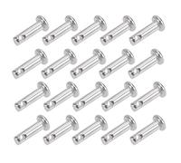 sourcing map Pasadores de Horquilla de Un Solo Orificio 3x10mm, 20Pcs Pasador de Bisagra de Cabeza Plana de Acero Inoxidable 304