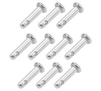 sourcing map Pasadores de Horquilla de Un Solo Orificio 3x12mm, 10Pcs Pasador de Bisagra de Cabeza Plana de Acero Inoxidable 304