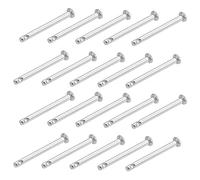 sourcing map Pasadores de Horquilla de Un Solo Orificio 3x30mm, 20Pcs Pasador de Bisagra de Cabeza Plana de Acero Inoxidable 304