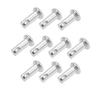 sourcing map Pasadores de Horquilla de Un Solo Orificio 4x10mm, 10Pcs Pasador de Bisagra de Cabeza Plana de Acero Inoxidable 304