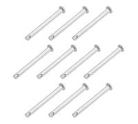 sourcing map Pasadores de Horquilla de Un Solo Orificio 4x40mm, 10Pcs Pasador de Bisagra de Cabeza Plana de Acero Inoxidable 304