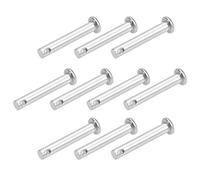 sourcing map Pasadores de Horquilla de Un Solo Orificio 5x30mm, 10Pcs Pasador de Bisagra de Cabeza Plana de Acero Inoxidable 304