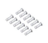 sourcing map Pasadores de Horquilla de Un Solo Orificio 6x16mm, 12 Piezas Pasador de Bisagra de Eslabón de Acero Sólido Galvanizado de Cabeza Plana
