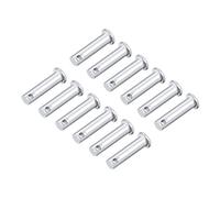 sourcing map Pasadores de Horquilla de Un Solo Orificio 8x30mm, 12 Piezas Pasador de Bisagra de Eslabón de Acero Sólido Galvanizado de Cabeza Plana