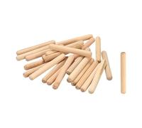 sourcing map Pasadores de madera de 10 mm x 80 mm, varillas rectas de madera estriada para manualidades, muebles, bricolaje, madera dura, 100 unidades