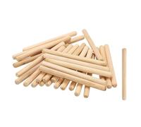 sourcing map Pasadores de madera de 8 mm x 100 mm, varillas rectas de madera estriada para manualidades, muebles, bricolaje, madera dura, 60 unidades