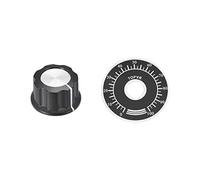 sourcing map Perilla giratoria de potenciómetro de 6mm de Eje de inserción con Placa frontal de marcado de 40mm 0-100 1uds