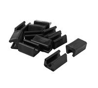 sourcing map Pies de Muebles de Plástico en Forma de Rectángulo, Punta Antideslizante para Patas de Silla, 12uds Negro