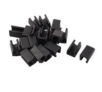 sourcing map Pies de Silla de Plástico, Cubiertas de Tapas de Tubos Deslizantes de Piso en Forma de U, 10mm de Diámetro, 20 Piezas Negro