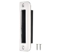 sourcing map Placa de Refuerzo para Cerradura, 107mm x 38.5mm de Acero Inoxidable 201, Placa de Golpe de Pestillo para Marco de Puerta Y Jamba de Puerta, Plateado
