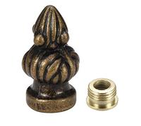 sourcing map Pomo de bronce para lámpara, decoración de remate de doble rosca de 1-3/8 pulgadas de alto