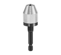 sourcing map Portabrocas sin llave de 1/4 pulgadas, adaptador de conversión de portabrocas de vástago hexagonal de 0.000 a 0.27 pulgadas, cambio rápido para destornilladores inalámbricos de vástago