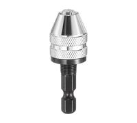 sourcing map Portabrocas sin llave de 1/4 pulgadas, adaptador de conversión de portabrocas de vástago hexagonal de 0.000 a 0.15 pulgadas, cambio rápido para destornilladores inalámbricos de vástago