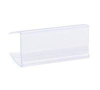 sourcing map Portaetiquetas Porta Precio Soporte de Etiquetas 60x28mm Clip En Estante Transparente Azul Plástico para Alambre Estantería, Paquete de 30