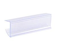 sourcing map Portaetiquetas Porta Precio Soporte de Etiquetas 80x28mm Clip En Estante Transparente Azul Plástico para Alambre Estantería, Paquete de 25