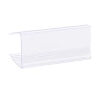 sourcing map Portaetiquetas Porta Precio Soporte de Etiquetas Clip En Repisa 60x27mm Transparente Plástico para Alambre Estantería, Paquete de 25
