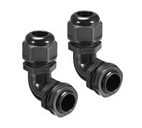 sourcing map Prensa-estopas M20, Junta impermeable de 90 grados para cable de 9mm-14mm de diámetro, 2 unidades