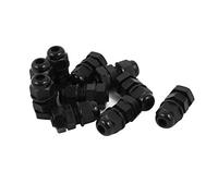 sourcing map Prensaestopas conector de fijación Sujetador articulaciones 10 PCS Negro M8 de resistencia al agua