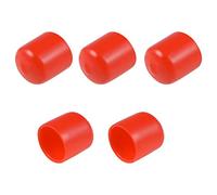 sourcing map Protector de rosca de tornillo, Cubierta de tapa de extremo redondo de 21mm de ID, Tapas de tubo rojo 5 uds