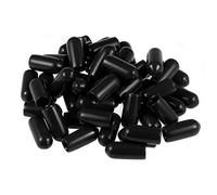 sourcing map Protectores de rosca de tornillo 5mm ID Tapa Redonda Cubierta Negra de Tubo 50uds