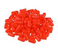 sourcing map Protectores de rosca de tornillo 6mm ID Tapa Redonda Cubierta Roja de Tubo 100uds