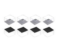 sourcing map Protectores de suelo para patas de silla, 8 tapas cuadradas de PVC y fieltro para suelos de madera dura (blanco transparente, 50 x 50 mm)