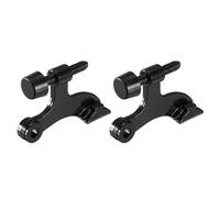 sourcing map Puerta Topes, 2uds 2-1/2" x 1-3/4" - Zinc Aleación Bisagra Pasador Puerta Parada, K Tipo Ajustable Puerta Tope con Goma Parachoques Puntas (Negro)