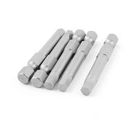 sourcing map puntas de Destornillador magnético de 50mm de longitud 5pcs Varilla hexagonal de 1/4" de cabeza hexagonal de 5mm