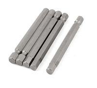 sourcing map puntas de Destornillador magnético de 75mm de longitud 5pcs Varilla hexagonal de 1/4" de cabeza hexagonal de 6mm