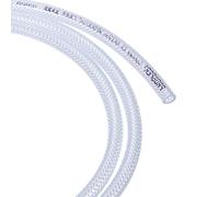 sourcing map PVC Tubería - Industrias Trenzado Manguera Flexible Tubo, Torceduras Resistente, Aplicar a Industrias Transferencia Líquido/Agua/Aceite/Combustible (6mm x 10mm x 2M, Transparente)