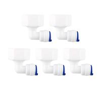 sourcing map Rápida Conexión Agua Purificador Tubo Montajes Empuje Conector Agua Filtro Conector para RO Inverso Ósmosis Sistema 5uds Codo, 1/2 "BSP Hembra -1/4" Tubo OD