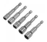 sourcing map Rápido-Cambio Tuerca Destornillador Taladro Juego, 1/4" Hexagonal Vástago 6mm 7mm 8mm 9mm 10mm Magnético Tuerca Colocador Taladro Taladros, 2.5" Largo, CR-V