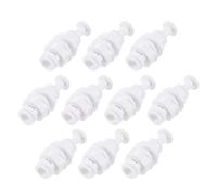 sourcing map Rápido Union Mamparo Conector 1/4" a 1/4", Recto Conexión Montajes para RO Agua Purificador, 34mm Blanco 10Uds