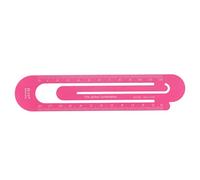 sourcing map Recta Regla 12cm Métrica Aluminio Aleación Regla Escala en Ambos Lados Hueco Papel Clip Diseño Marcadores Medición Herramienta para Niños Estudio Aula Oficina, Caliente Rosa