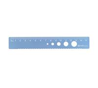 sourcing map Recta Regla 15cm Métrica Aluminio Aleación Regla Onda Borde con Hueco Círculo Medición Herramienta para Niños Estudio Aula Oficina, Azul-Gris