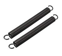 sourcing map Resorte de extensión: diámetro del alambre de 2,5 mm, diámetro exterior de 18 mm, resorte de acero de longitud libre de 180 mm Resorte de tensión de doble gancho pequeño 2 piezas