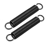 sourcing map Resorte de extensión: diámetro del alambre de 2,5 mm, diámetro exterior de 18 mm, resorte de acero de longitud libre de 115 mm Resorte de tensión de doble gancho pequeño 2 piezas