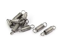 sourcing map Resortes de tensión de acero inoxidable 304 de 0,8 mm x 8 mm x 30 mm, tono plateado, 10 unidades