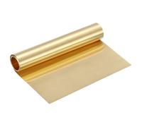 sourcing map Rollo de lámina de latón, 0,1 x 100 x 3000 mm (largo x ancho x largo), rollo de lámina de latón intermitente para manualidades, reparaciones de proyectos eléctricos, color dorado