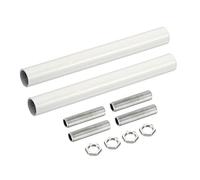 sourcing map Rosca Extensión Varilla Kit, M10 Rosca 3.94" Acoplamiento Tuerca Redondo Manguito Conector con Roscada Tubería Hexagonal Tuerca, Blanco 2 Juego