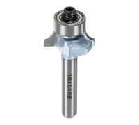 sourcing map Roundover - Broca de enrutador con vástago de 1/4 de pulgada de radio de 1/8 pulgadas, borde inclinado de acero de tungsteno con guía de rodamiento, herramienta de fresado para