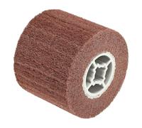 sourcing map Rueda abrasiva de pulido de grano 320 de 120 x 100 x 19 mm, rueda abrasiva de nailon para tratamiento de superficies, acero inoxidable, cobre, aluminio, rojo