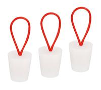 sourcing map Silicona Goma Cónico Tapón 17mm a 23mm Sólidos Tapón con Mango para Prueba Tubos, Agua Tubería, Drenaje Agujero, Blanco 3uds