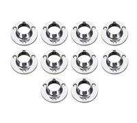 sourcing map Soporte de Barra de Armario, 10 Soportes para Barra con Brida, Soporte de Enchufe para Tubería 16mm de Diámetro, Base 37mm Diámetro, Soporte para Barra de Cortina para Baño Armario