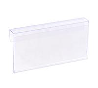 sourcing map Soporte para etiquetas en forma de L, 80 x 40 mm, plástico transparente para estantes de alambre, paquete de 30