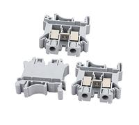SOURCING MAP sourcing map 3pcs UK-10N Bloque Borne de Terminales de Guía de Montaje en Carril DIN de 800V 76A 10mm2 Cable Gris