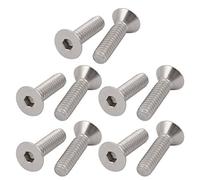 sourcing map sourcing map Tornillo tapón hexagonal de rosca 1/4-20 x 1" de Acero inoxidable 304 de cabeza plana hueca 10 piezas