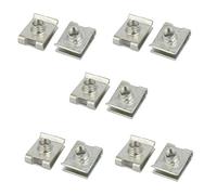 sourcing map sourcing map Tuerca En Clip En U Tono Plata De Ajuste De Tornillo M6 Acero Manganeso 19mm X 14mm 10Pcs